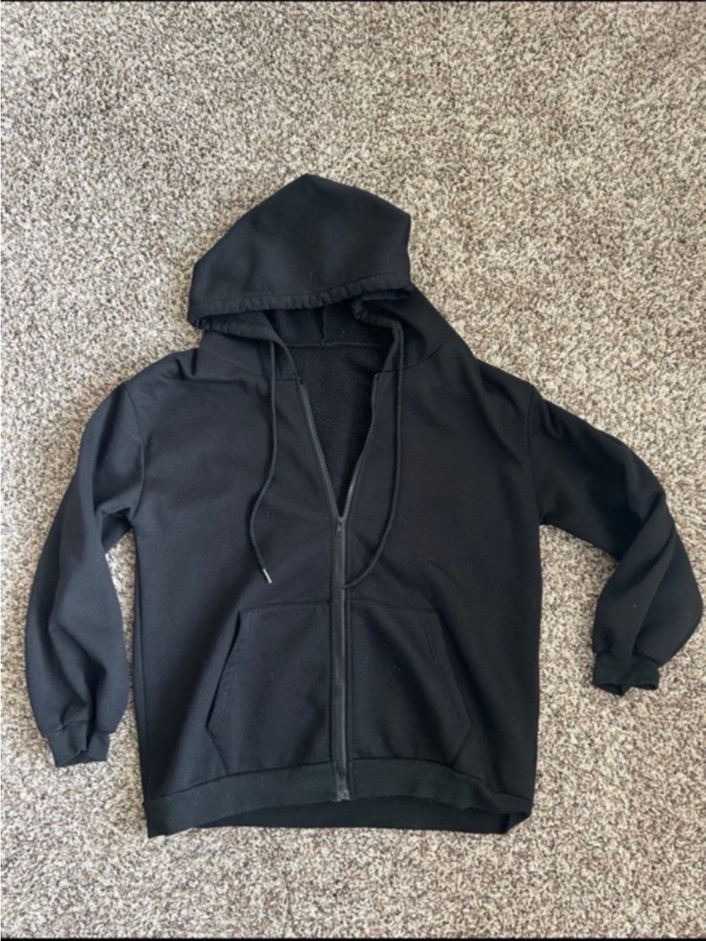 SHEIN Black Zip Up Hoodie Jacket